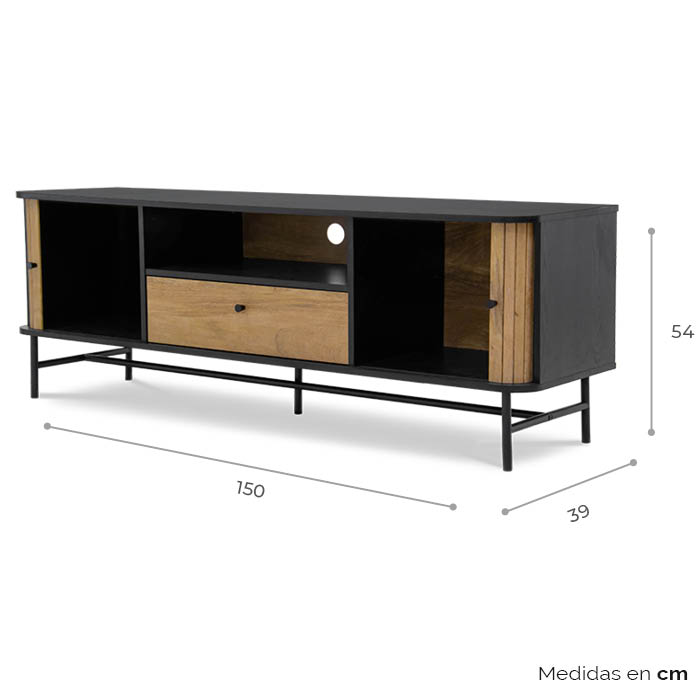 Muebles De Tv Fresno/negro Arkel | Muebles TV | entretenimiento